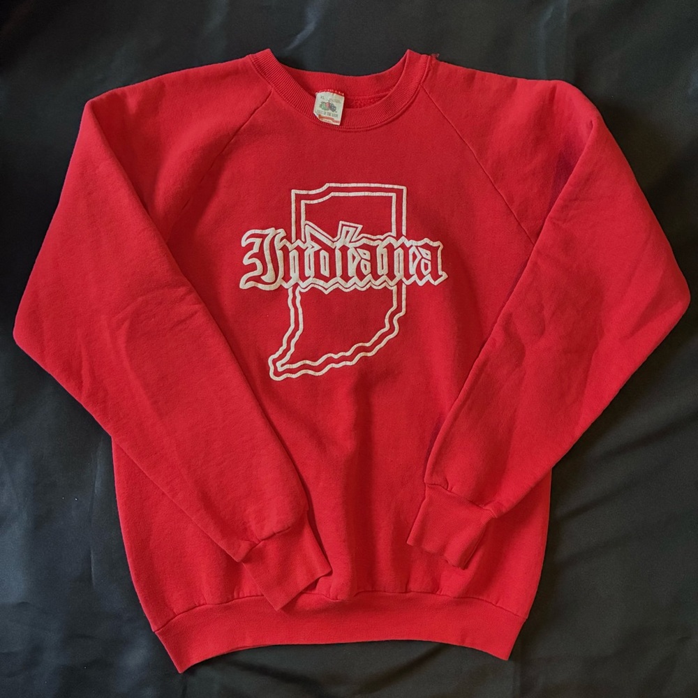 Vintage Fruit of the Loom Red Indiana Crewneck Sz XL